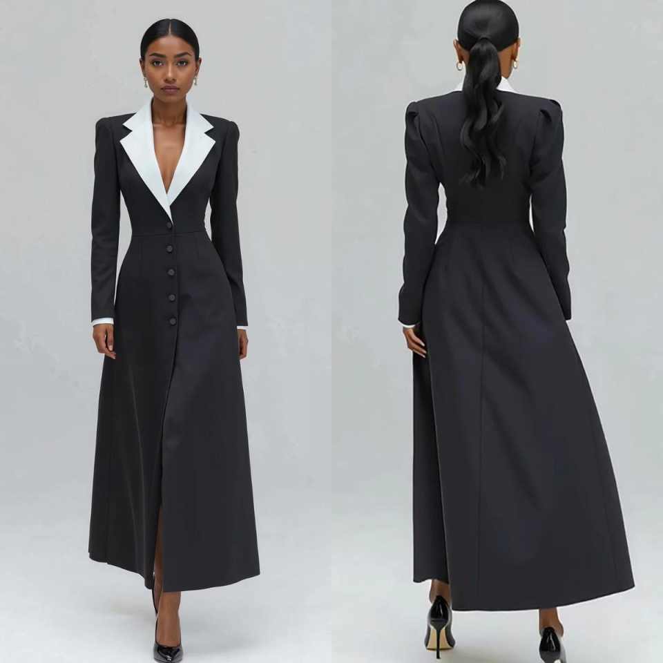 Women'S Formal Wear Wedding Guest - Aライン女性ロングブレザージャケットワンピースフォーマル誕生日パーティーイブニングゲスト結婚式着用カスタムメイド