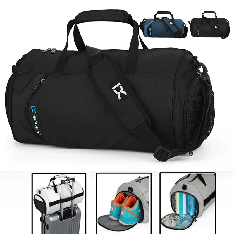 Structured Handbag Work - 大型ジムバッグフィットネスバッグウェットドライトレーニング男性ヨガ用靴旅行ショルダーハンドバッグ多機能ワークアウト水泳バッグ