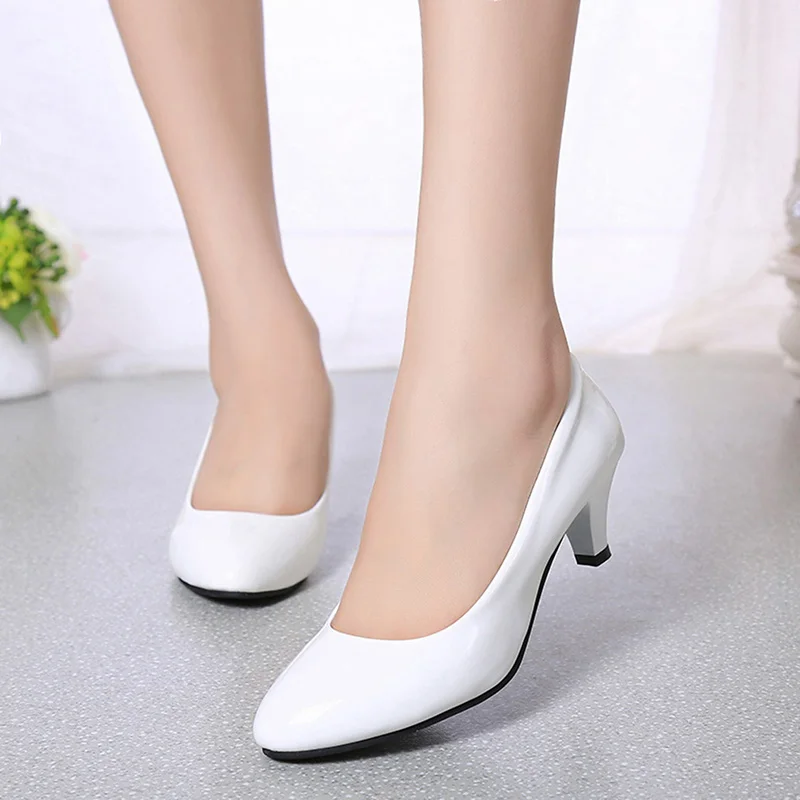 Women'S Work Fashion - 女性パンプスヌード浅い口の女性の靴ファッションオフィスワークウェディングパーティー靴レディースローヒールの靴女性秋