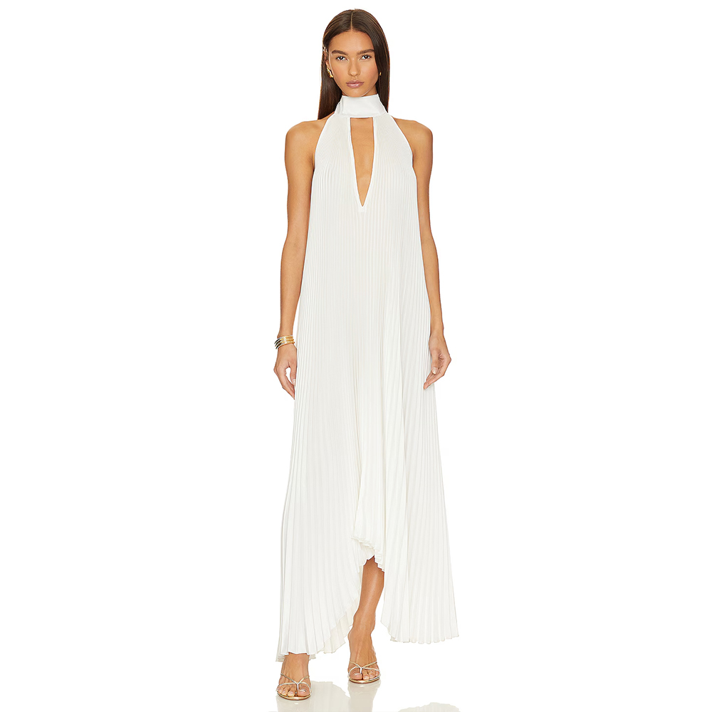 イブニングドレス ディープ V ネック スカーフ フリル プ - Women'S Formal Wear Wedding Guest のレビューと価格