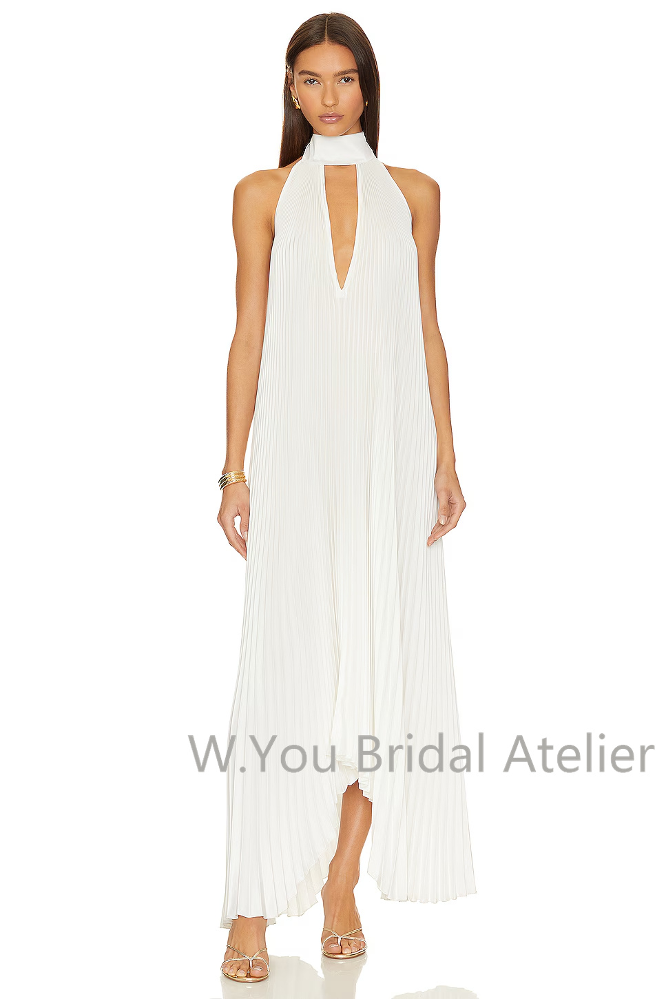 イブニングドレス ディープ V ネック スカーフ フリル プ - Women'S Formal Wear Wedding Guest のレビューと価格