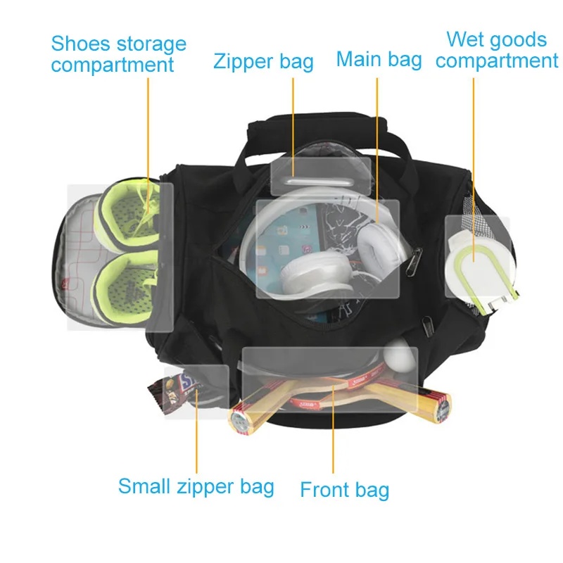 大型ジムバッグフィットネスバッグウェットドライトレーニング男 - Structured Handbag Work のレビューと価格