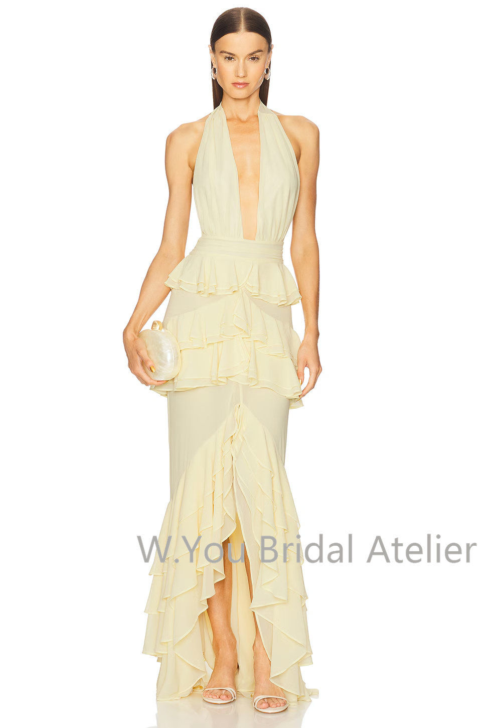イブニングドレス ディープ V ネック ホルター フロント  - Women'S Formal Wear Wedding Guest のレビューと価格