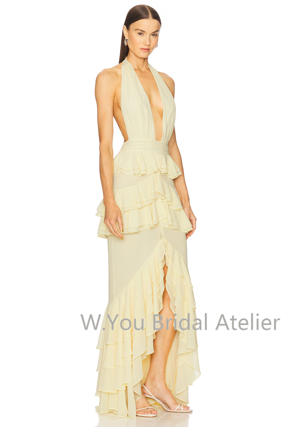 イブニングドレス ディープ V ネック ホルター フロント  - Women'S Formal Wear Wedding Guest のレビューと価格