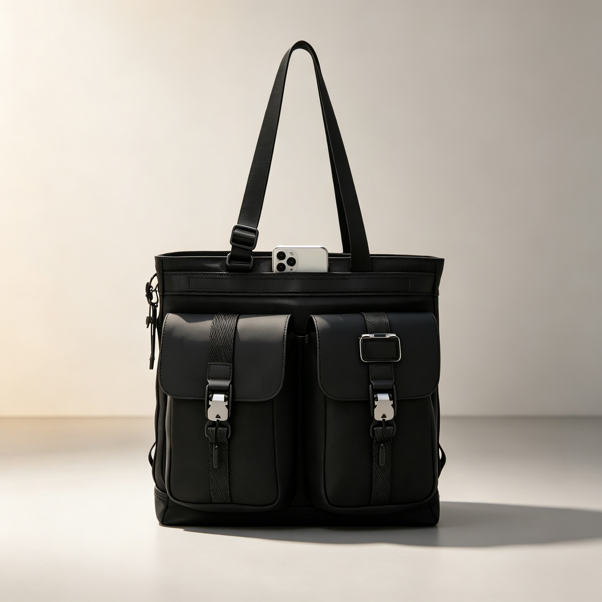 多用途メンズビジネストートバッグ、軽量ミニマリストナイロン製 - Structured Handbag Work のレビューと価格