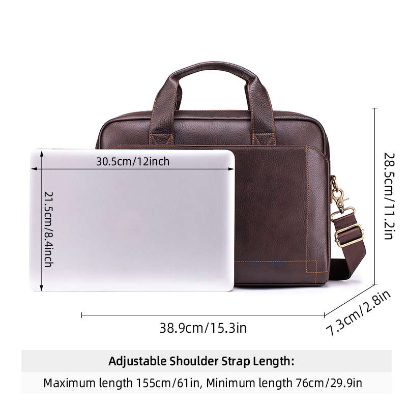 本革メンズビジネスブリーフケース大容量ラップトップバッグ多ポ - Structured Handbag Work のレビューと価格