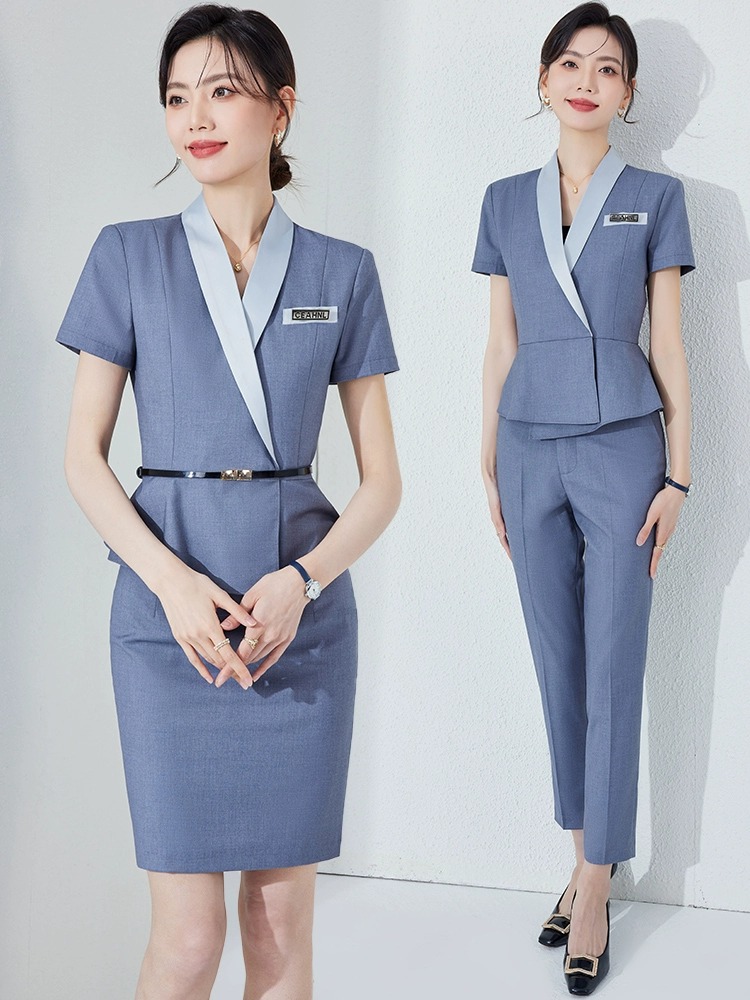 夏用薄手スーツセット女性用プロフェッショナルビューティーサロ - Women Formal Wear Store のレビューと価格
