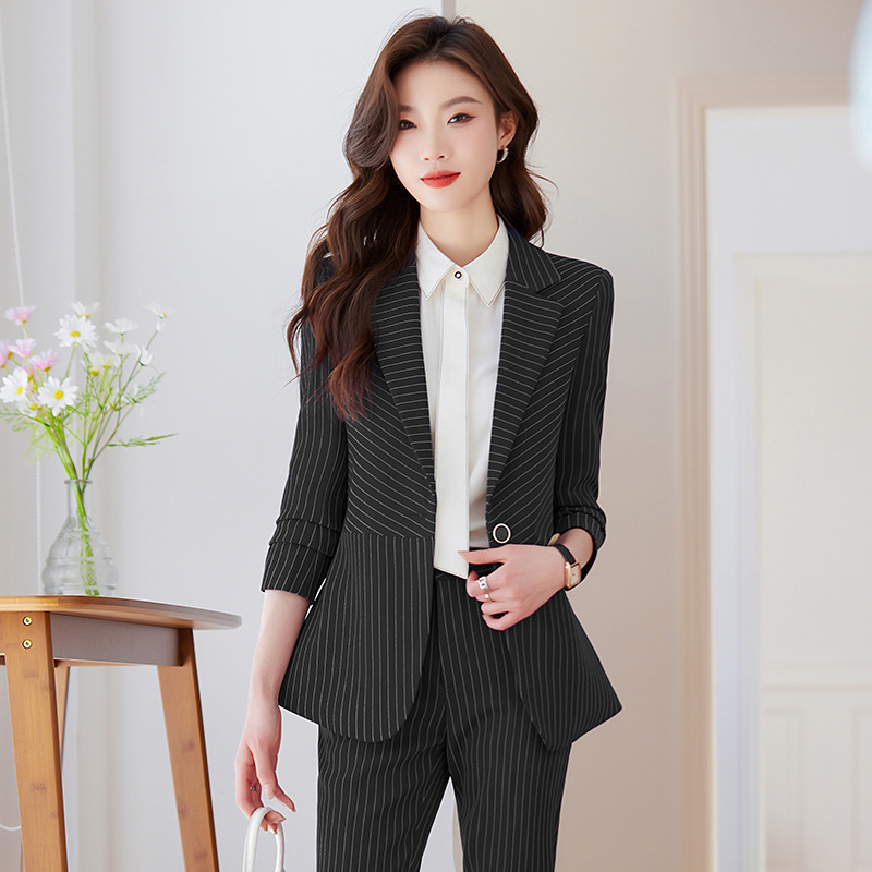 ブルーストライプスーツ レディース2025新作 春秋 エレガ - Women Formal Wear Store のレビューと価格